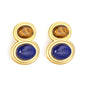 Wholesale Waterproof Tiger Eye & Lapis Lazuli Sculpted Geometric Earrings