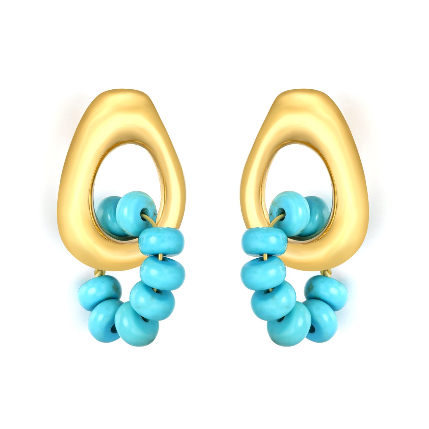 Wholesale Waterproof Antique PVD Gold Sculpted Teardrop Huggies