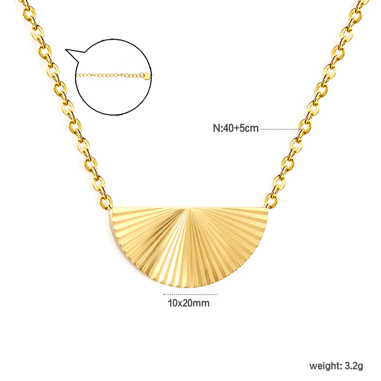 304L Stainless Steel Semicircle Pendant Necklace Bulk Price