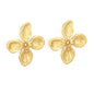 Bulk PVD Gold Relief-Textured Sculpted Botanical Petal Earrings