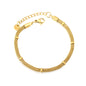 Wholesale Waterproof PVD Gold Relief-Textured Mesh & Cylinder Bracelet