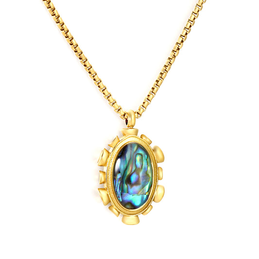 304L Stainless Steel Box Chain Abalone Necklace Factory