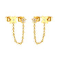 Bulk PVD Gold Pave CZ Star Long Chain Dangle Earrings Waterproof