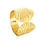 Chunky 304L Stainless Steel Ripple Bangle | High-End Gold Cuff