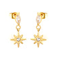 Dainty Layered Star & Pear CZ Earrings Stainless Steel Waterproof