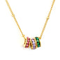 Waterproof 304L Stainless Steel Triple Zircon Necklace