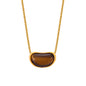 Wholesale Waterproof PVD Gold Tiger Eye Bean Long Necklace