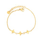 Wholesale Waterproof PVD Gold 4-Point Star Spaced Dainty Bracelet