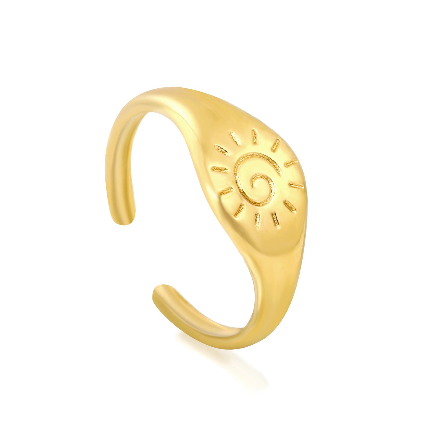 Waterproof 304L Stainless Steel Sun Coin Ring | Daily Protection Gift