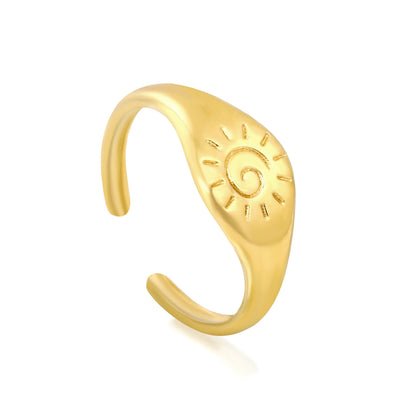 Waterproof 304L Stainless Steel Sun Coin Ring | Daily Protection Gift