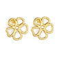 Wholesale Waterproof PVD Gold Sculpted Hollow Clover Petal Earrings