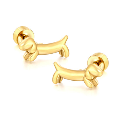 Waterproof Stainless Steel Dog Earrings | Cute Dachshund Studs