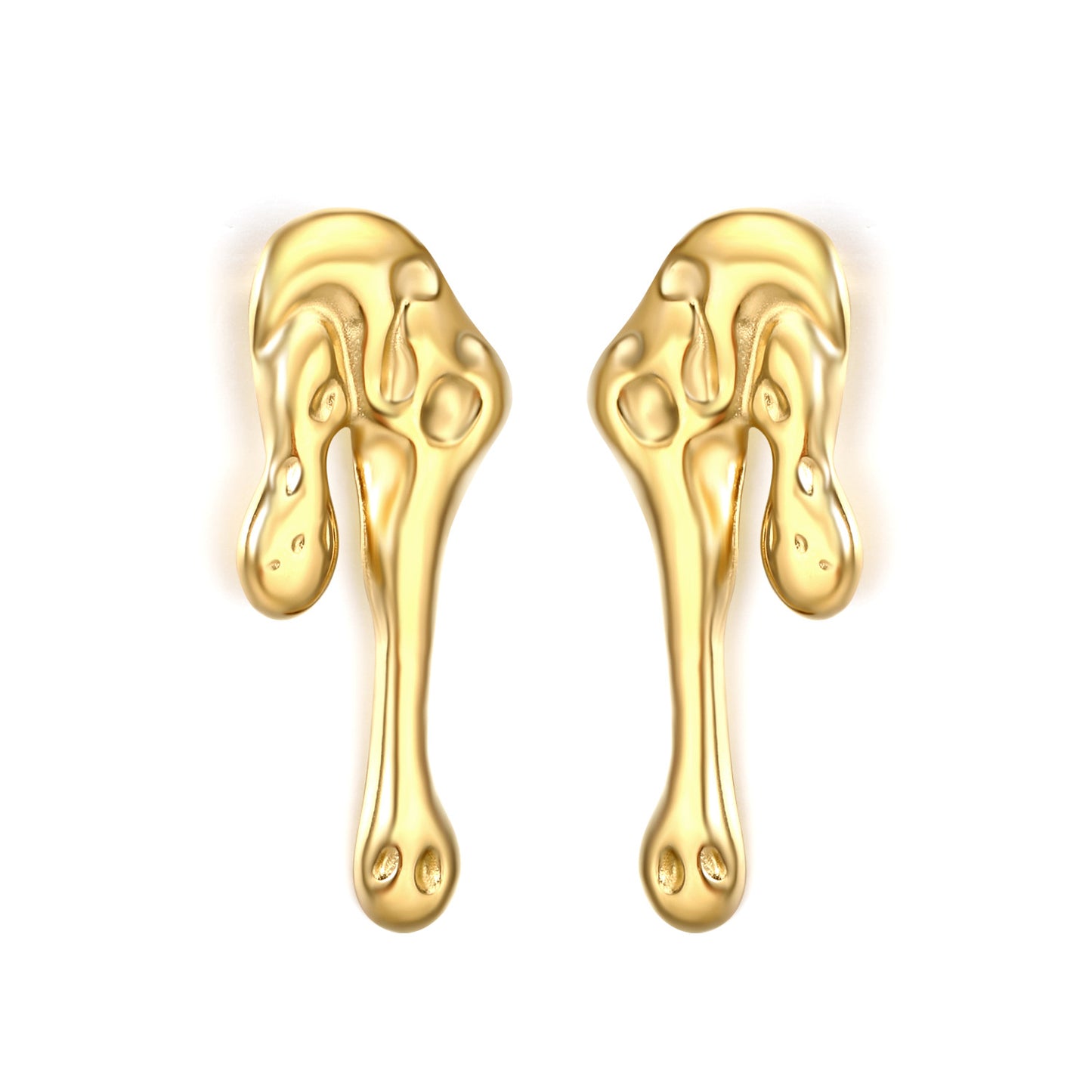 Aesthetic Stainless Steel Liquid Studs | Unique Molten Metal Design