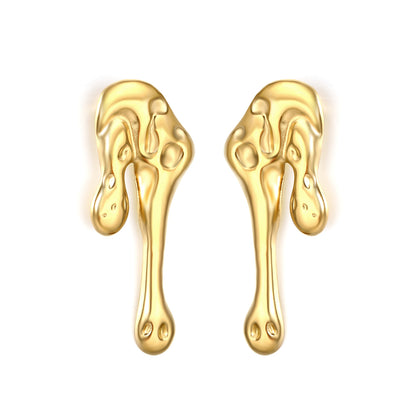 Aesthetic Stainless Steel Liquid Studs | Unique Molten Metal Design
