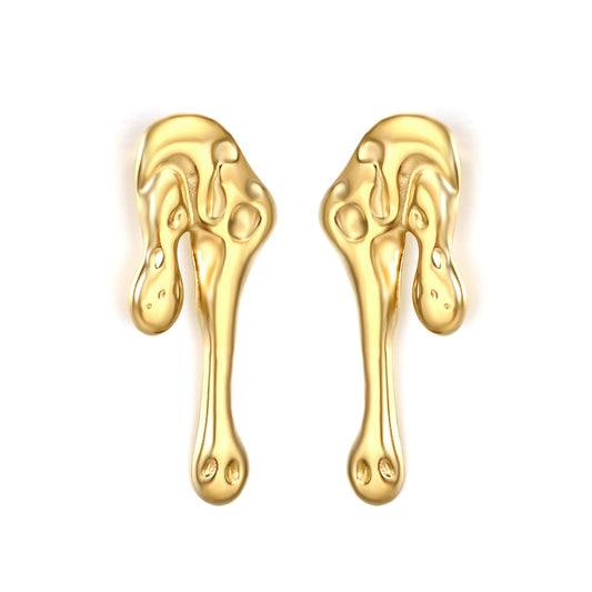Aesthetic Stainless Steel Liquid Studs | Unique Molten Metal Design