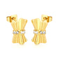 Wholesale Waterproof PVD Gold Sculpted Pleated Waistline Studs