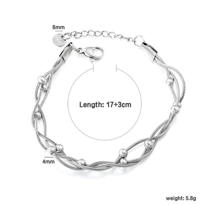304L Stainless Steel Braided Bracelet | Silver Snake Chain
