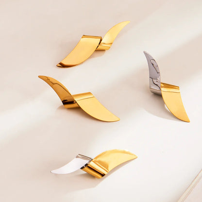 Bulk PVD Gold & Silver Sculpted Bionic Wing Stud Earrings