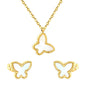 Wholesale 304L Stainless Steel Butterfly Necklace & Earrings Set
