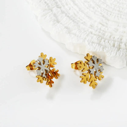 Bulk Stainless Steel Snowflake Earrings | Christmas Jewelry Supplier
