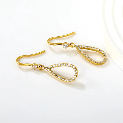Tarnish-Free Stainless Steel Waterdrop Earrings | Classic Gold Jewelry