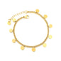 304L Stainless Steel Disc Bracelet | Gold Cuban Link Chain