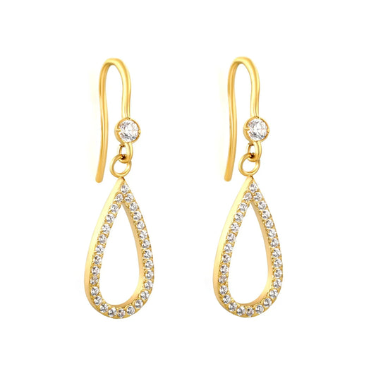 Tarnish-Free Stainless Steel Waterdrop Earrings | Classic Gold Jewelry