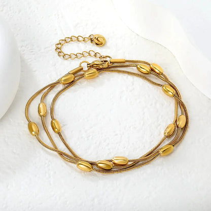 304L Stainless Steel Layered Bracelet | Gold Snake Chain