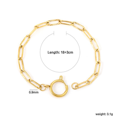 Wholesale Gold Chunky Oval Link Bracelet | Stainless Steel Adjustable Chain