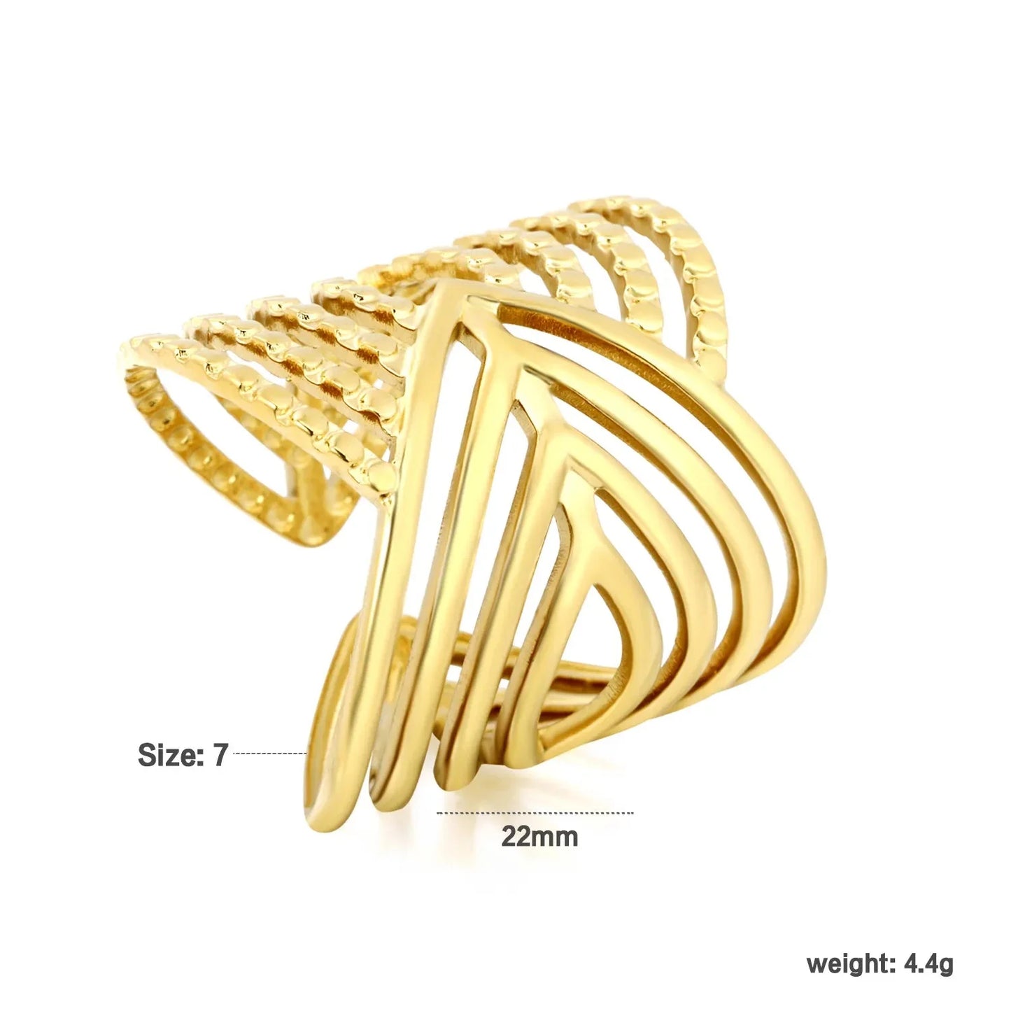 Ins Style 304L Stainless Steel Triangle Ring | Bold Geometric Statement
