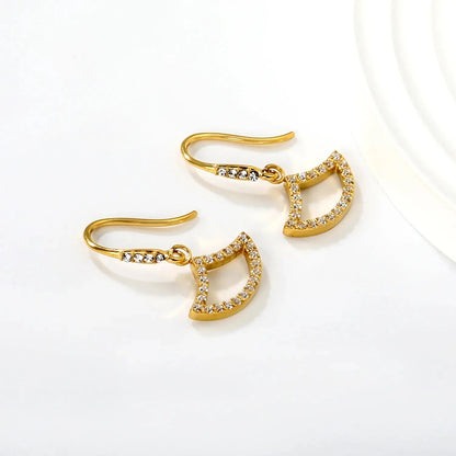Wholesale Stainless Steel Fishtail Earrings | Full Zircon Inlay Bulk