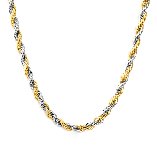 Bulk PVD Gold & Silver Two-Tone Twisted Wire Link Chain