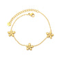 Elegant 304L Stainless Steel Gold Flower Bracelet for Women