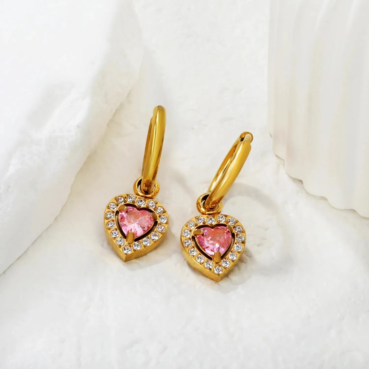 Bulk 304L Stainless Steel Heart Halo Hoops | Romantic Jewelry Factory
