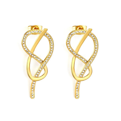 Minimalist Stainless Steel Infinity Studs | Hypoallergenic Zircon