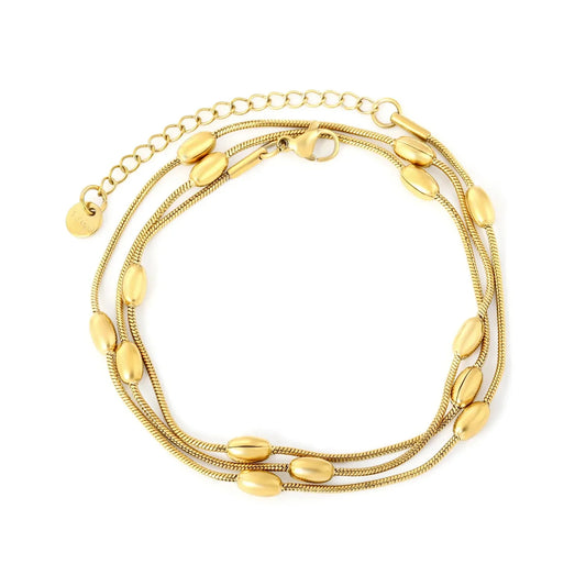 304L Stainless Steel Layered Bracelet | Gold Snake Chain