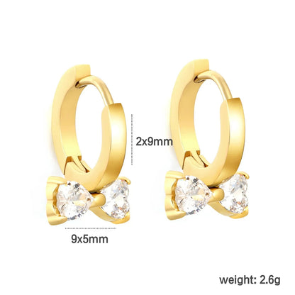 Waterproof Stainless Steel Bowknot Earrings | 3PCS Heart Jewelry Set