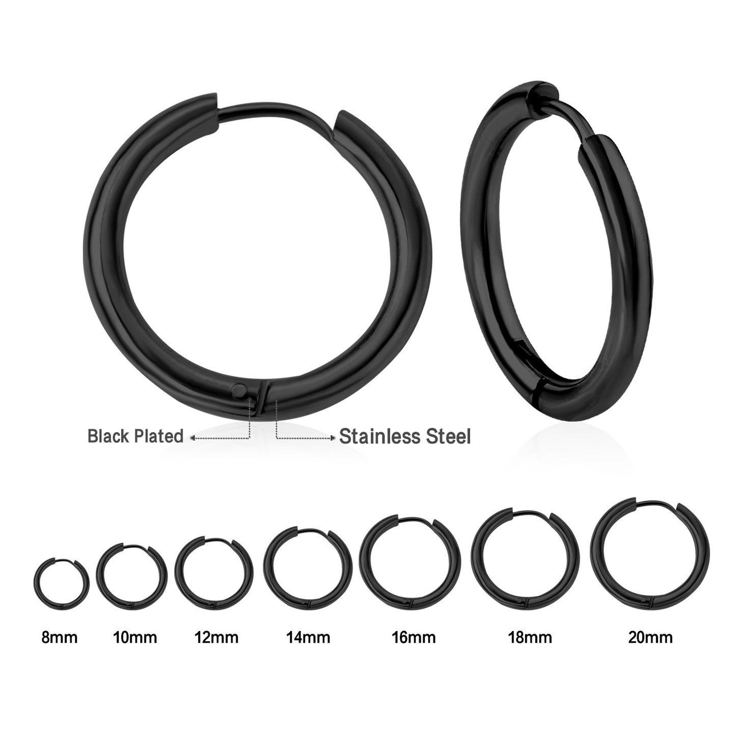 Wholesale Stainless Steel Hoop Earrings Multiple Colors Hypoallergenic