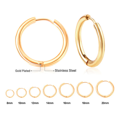 Wholesale Stainless Steel Hoop Earrings Multiple Colors Hypoallergenic