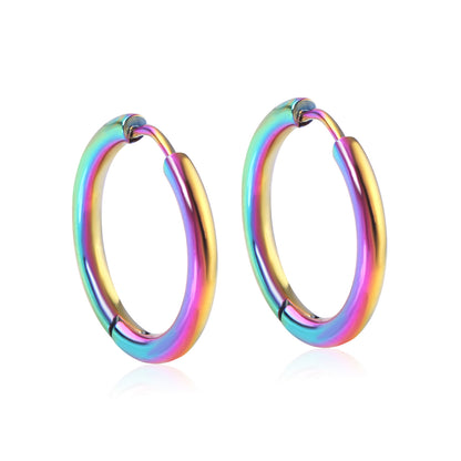 Wholesale Stainless Steel Hoop Earrings Multiple Colors Hypoallergenic