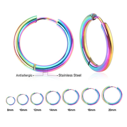 Wholesale Stainless Steel Hoop Earrings Multiple Colors Hypoallergenic