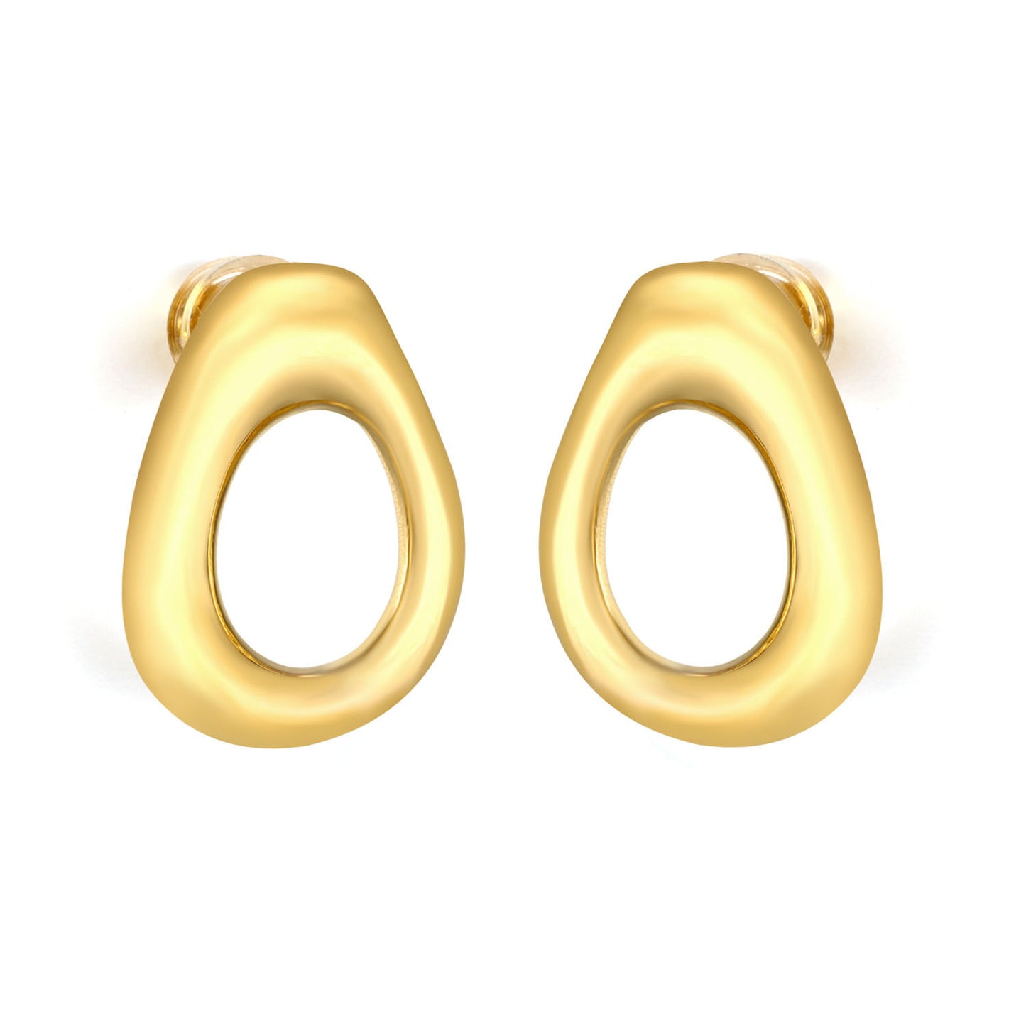 Wholesale Waterproof Antique PVD Gold Sculpted Teardrop Huggies