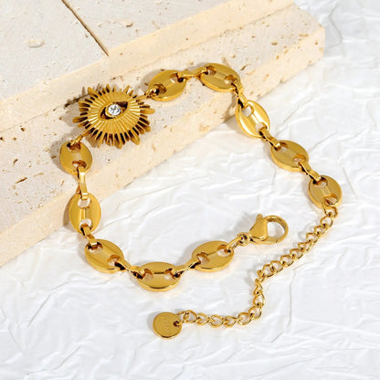 Bohemian Evil Eye Bracelet | Waterproof Zircon Sunflower Chain