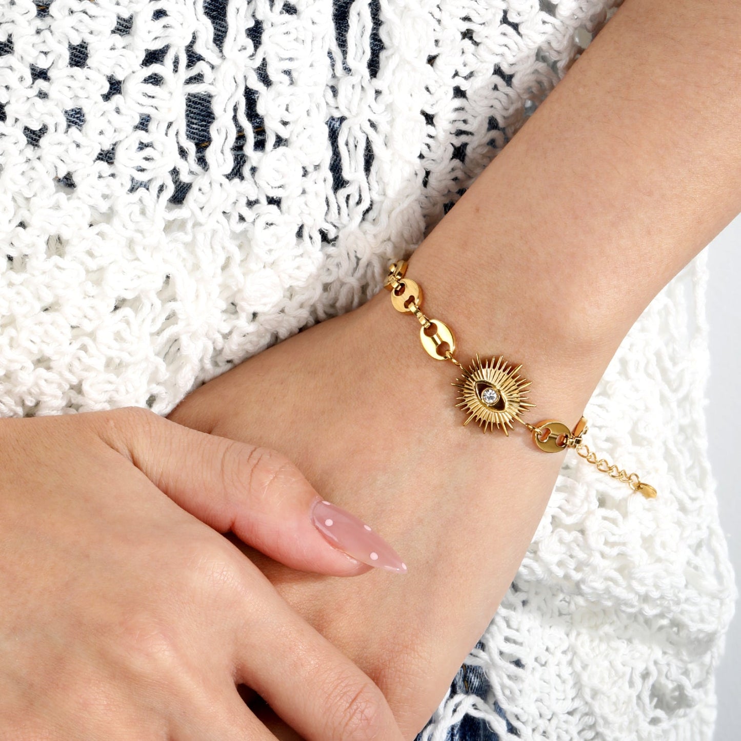 Bohemian Evil Eye Bracelet | Waterproof Zircon Sunflower Chain
