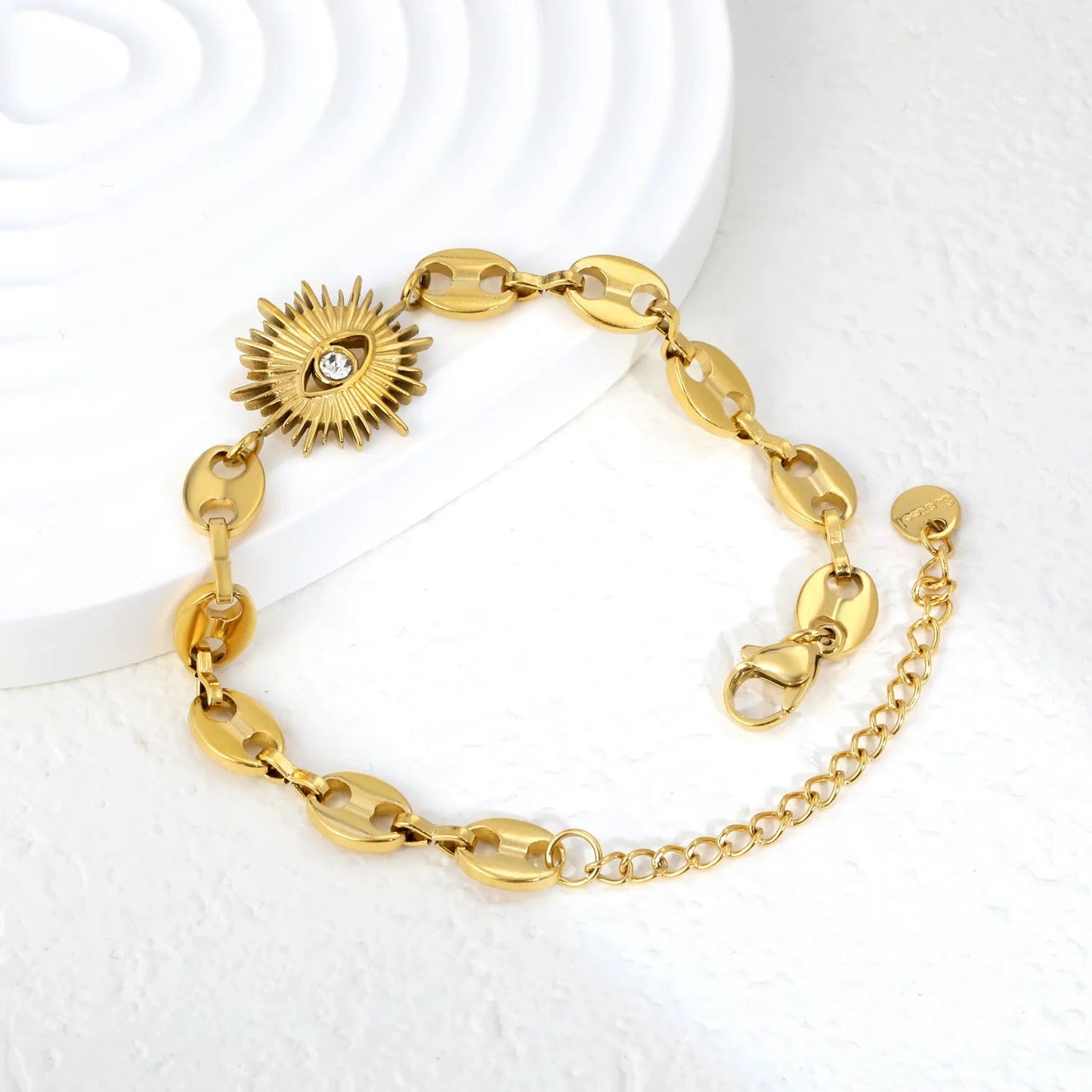Bohemian Evil Eye Bracelet | Waterproof Zircon Sunflower Chain