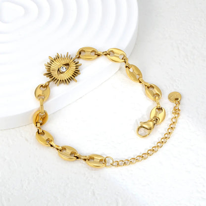 Bohemian Evil Eye Bracelet | Waterproof Zircon Sunflower Chain