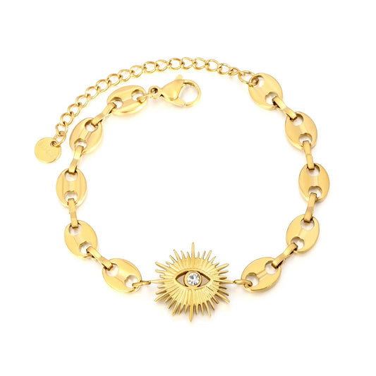 Bohemian Evil Eye Bracelet | Waterproof Zircon Sunflower Chain