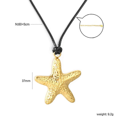 Bulk 60+5cm Black Leather Cord Starfish Jewelry Factory