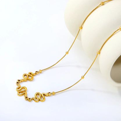 Bulk PVD Gold 12x20mm S-Shape Snake Pendant Necklace Supplier