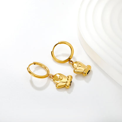 Bulk PVD Gold Glove Charm Hoop Earrings Waterproof Tarnish-Free